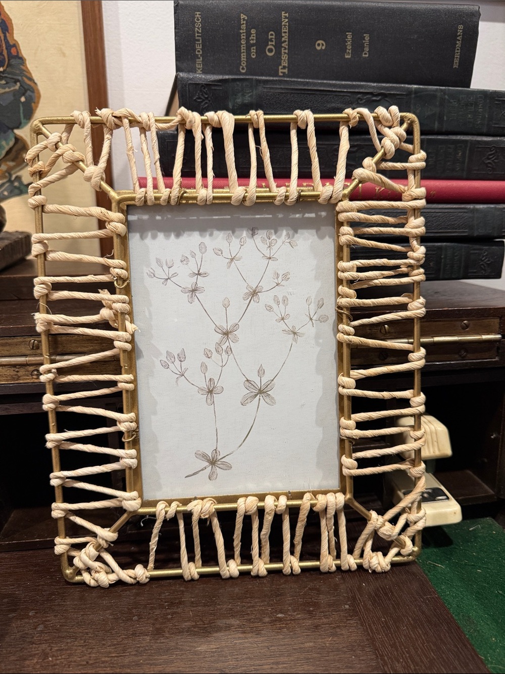 Natural Braided Rattan Photo Frame - Beige